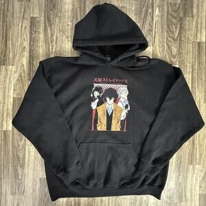 Otaku Valley Anime Graphic Hoodie XL Black Pullover Streetwear Heavy Blend